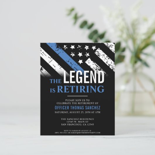 Budget Thin Blue Line Polizeieinberufung (Stehend Vorderseite)