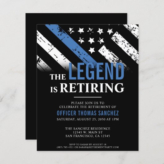 Budget Thin Blue Line Polizeieinberufung (Vorne/Hinten)