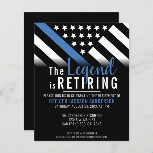 Budget Thin Blue Line Polizeieinberufung (Vorne/Hinten)