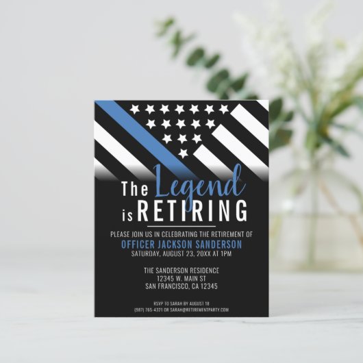 Budget Thin Blue Line Polizeieinberufung (Stehend Vorderseite)