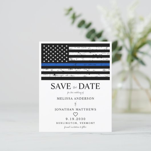 Budget Thin Blue Line Strafverfolgung Hochzeit (Stehend Vorderseite)