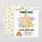 BUDGET Three-Rex Dinosaur Süßer Dino 3. Geburtstag (Vorne/Hinten)