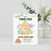 BUDGET Three-Rex Dinosaur Süßer Dino 3. Geburtstag (Stehend Vorderseite)