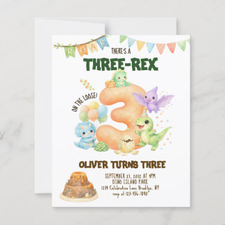 BUDGET Three-Rex Dinosaur Süßer Dino 3. Geburtstag