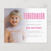 Budget Threenager Foto Overlay 3. Geburtstag Rosa (Vorderseite)