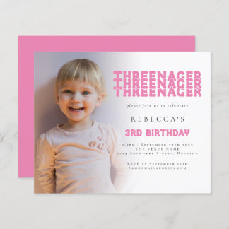 Budget Threenager Foto Overlay 3. Geburtstag Rosa