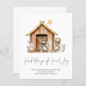 Budget Tidings Great Joy Nativity Holiday Card (Vorne/Hinten)