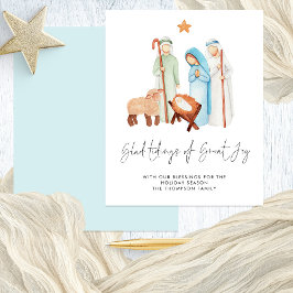 Budget Tidings Great Joy Nativity Holiday Card
