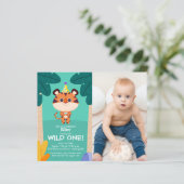 Budget Tiger Kid's Foto Geburtstagseinladungen (Stehend Vorderseite)
