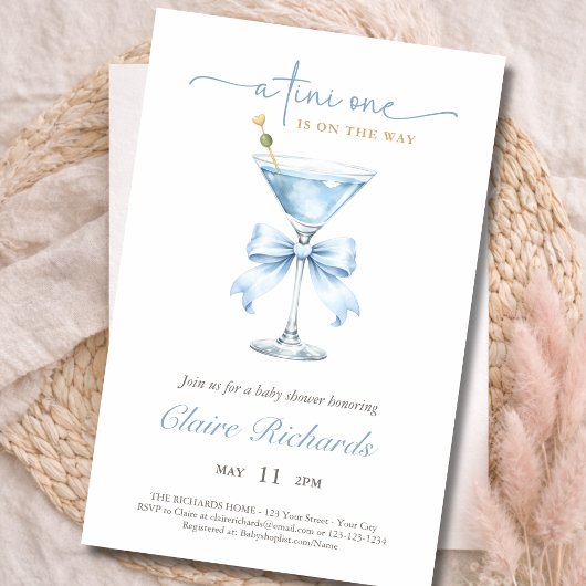 Budget Tini One Is On The Way Boy Baby Shower Flyer