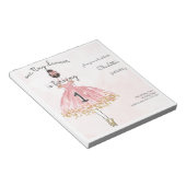 BUDGET Tiny Dancer Pink Ballett Einladung Notizblock (angewinkelt)