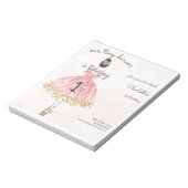 BUDGET Tiny Dancer Pink Ballett Einladung Notizblock (Rotiert)