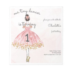 BUDGET Tiny Dancer Pink Ballett Einladung Notizblock