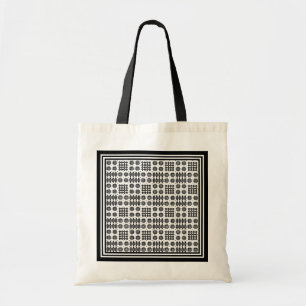 Budget Tote Bag Schwarz-weiß Welsh Tapestmuster Tragetasche