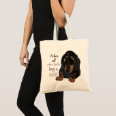 Budget Tote Tasche "Umarmen Sie einen Hund" Dackel (Vorderseite (Produkt))