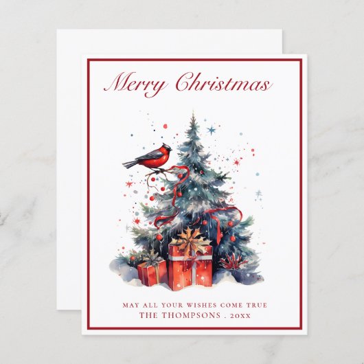 Budget Traditionelle Weihnachtsbaumkarte (Vorne/Hinten)