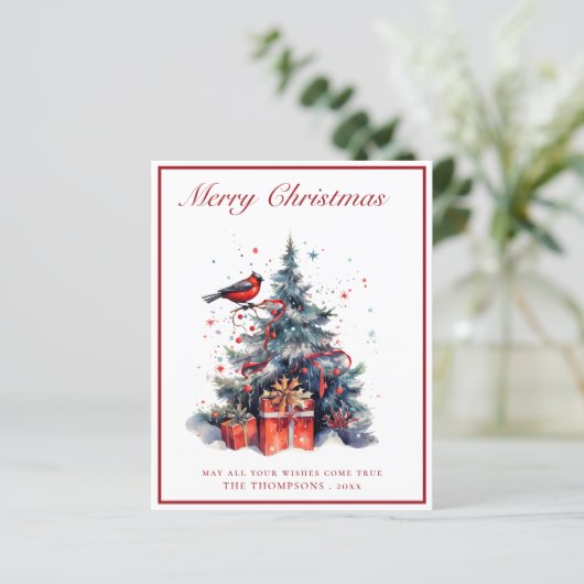 Budget Traditionelle Weihnachtsbaumkarte (Stehend Vorderseite)