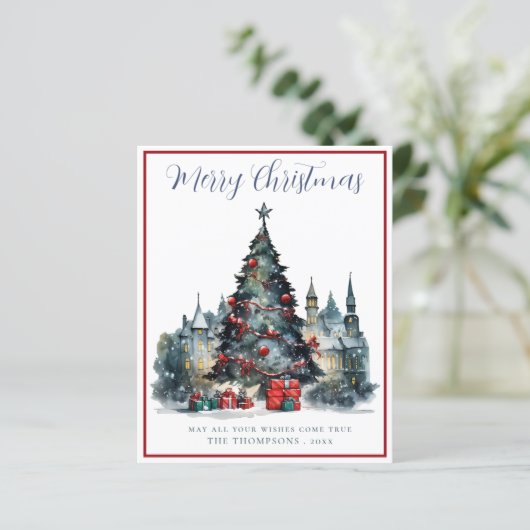 Budget Traditionelle Weihnachtskarte (Stehend Vorderseite)