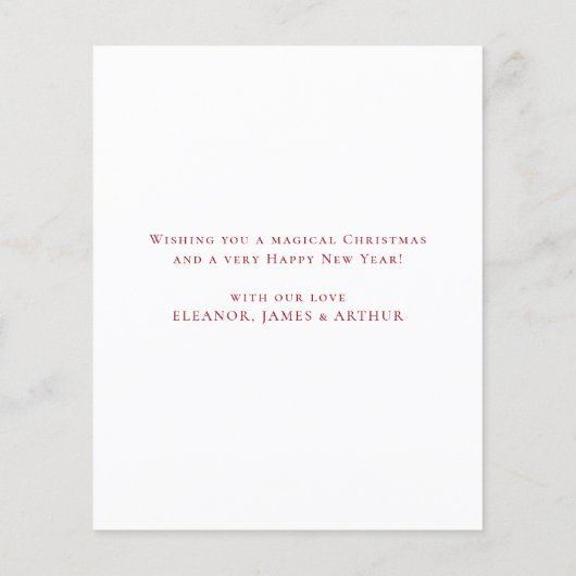 Budget Traditionelle Weihnachtskarte (Rückseite)