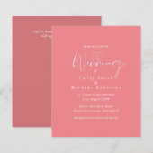 BUDGET Trending Color Pink Wedite Einladung (Vorne/Hinten)