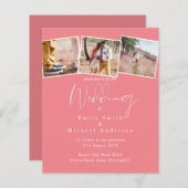 BUDGET Trending Color Pink Wedite Einladung (Vorne/Hinten)