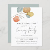 Budget Trendy Blätter Wedding Abend Party Einladun (Vorne/Hinten)