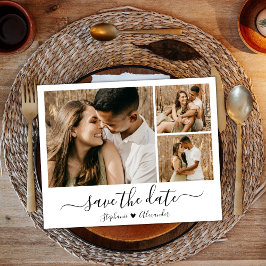 Budget Trendy Calligraphy Foto Save the Date Flyer