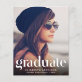 Budget Trendy Foto Graduation Party Einladung (Vorderseite)