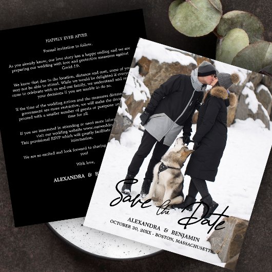 Budget Trendy Modern Typografie Foto Verlobung