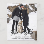 Budget Trendy Modern Typografie Foto Verlobung (Vorderseite)