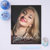 Budget Trendy Script Foto Abschluss Ankündigung Flyer (Einzeln)