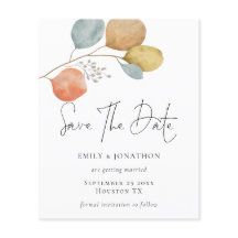 Budget Trendy Watercolor-Blätter Save the Date