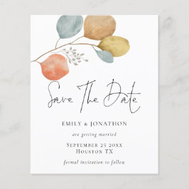 Budget Trendy Watercolor-Blätter Save the Date
