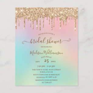 Budget triefendes Gold Glitter Hochzeitsdusche