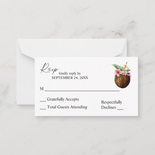 Budget Tropica Hawaiian Coconut 2SM No Meal UAWG Mitteilungskarte (Vorderseite)