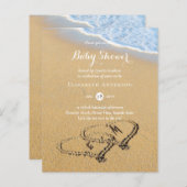 Budget Tropical Beach Hearts in Sand Baby Shower (Vorne/Hinten)