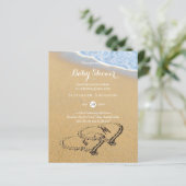 Budget Tropical Beach Hearts in Sand Baby Shower (Stehend Vorderseite)