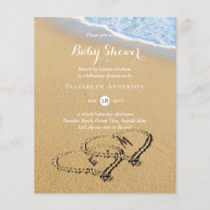 Budget Tropical Beach Hearts in Sand Baby Shower