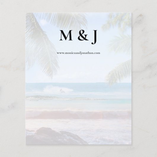 Budget Tropical Beach Palm VS 2 Wedding Flyer (Hinten)