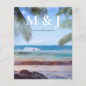 Budget Tropical Beach Palm Wedding Flyer (Hinten)