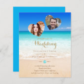Budget Tropical Beach Verlobung Foto WEDD INV (Vorne/Hinten)