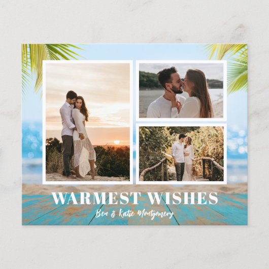 Budget Tropical Beach Weihnachtskarten (Vorderseite)