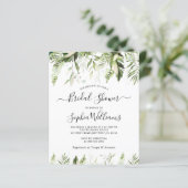 Budget Tropical Blätter Bridal Dusche Einladung (Stehend Vorderseite)