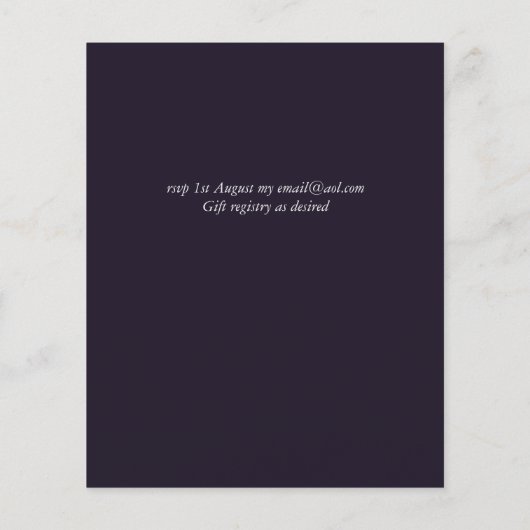 Budget Tropical Blue Lila Leaf Hochzeit (Rückseite)