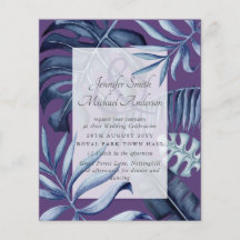 Budget Tropical Blue Lila Leaf Hochzeit