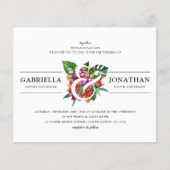 Budget Tropical Bouquet Moderne Typografie Hochzei (Vorderseite)