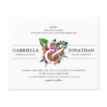 Budget Tropical Bouquet Moderne Typografie Hochzei