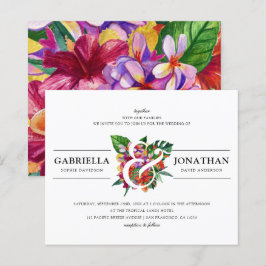 Budget Tropical Bouquet Moderne Typografie Hochzei