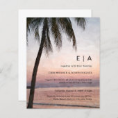 Budget Tropical Destination Beach Hochzeit Einladu (Vorne/Hinten)