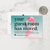 Budget Tropical Flamingo Neue Adressverschiebungsk Mitteilungskarte (Vorderseite/Rückseite Beispiel)